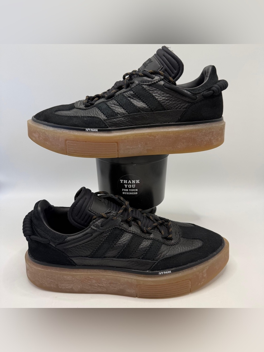🚫SOLD - NO AVAILABLE Adidas Ivy Park Platform Sneakers Black Gum Sole